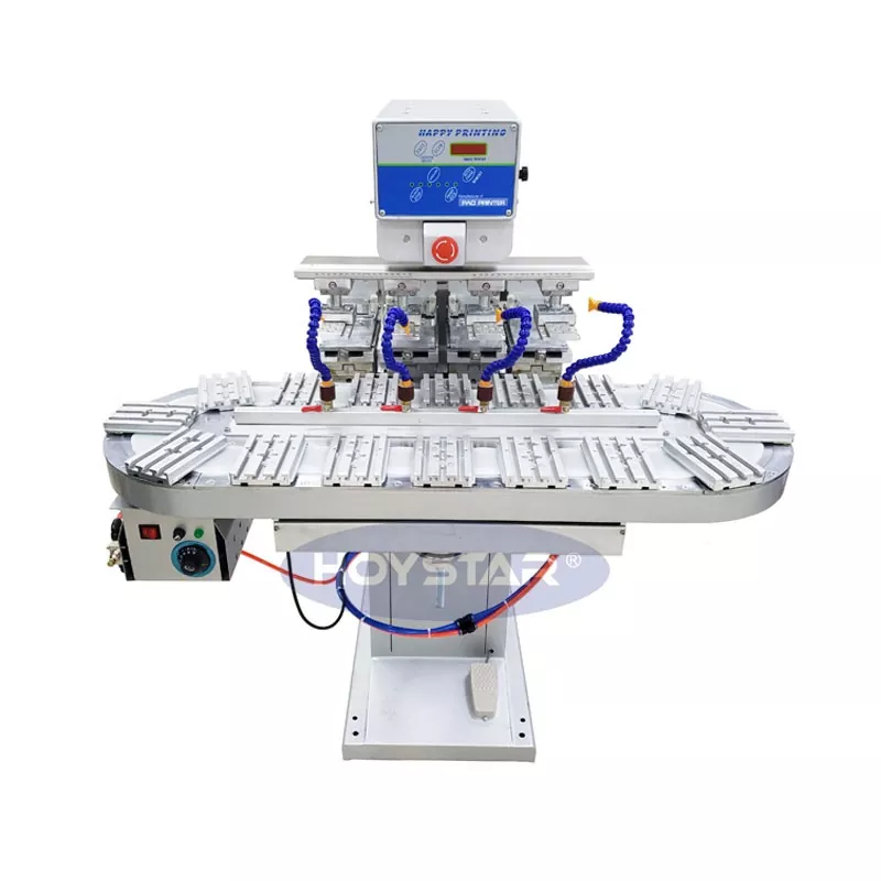 Big Size Four Color Pad Printer na May Conveyor