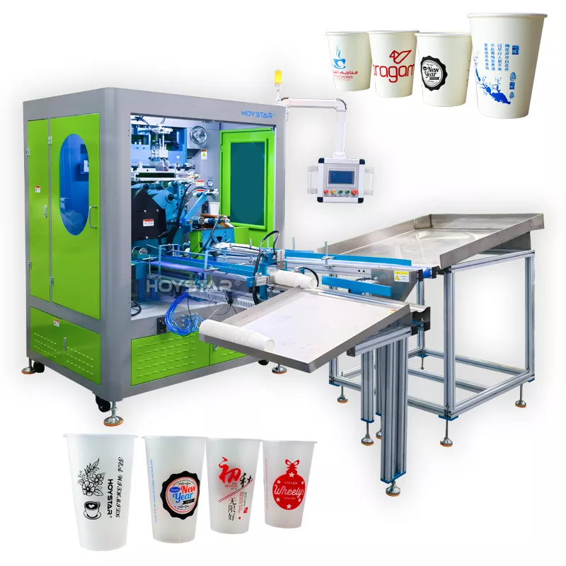 Full Automatic MultiColor Plastic Cups Screen Printing Machine